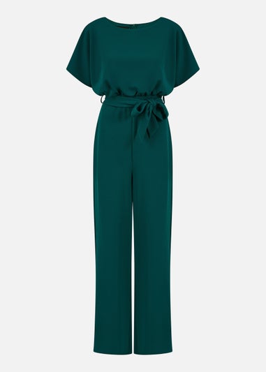 Mela Batwing Stretch Jumpsuit in Green