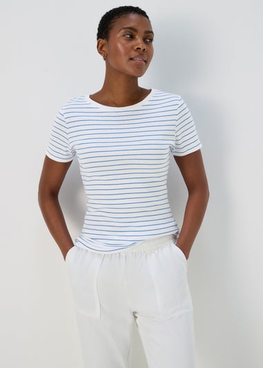 White & Blue Stripe T-Shirt