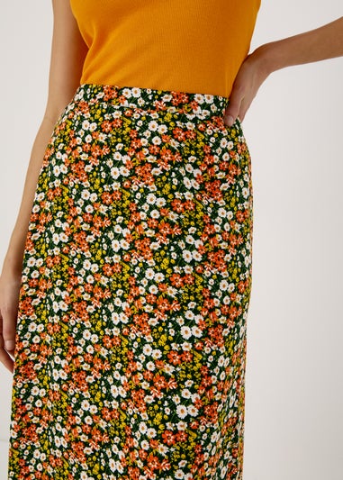 Multicolour Ditsy Midi Skirt