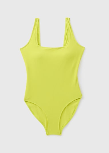 Lime Ribbed Swimsuit
