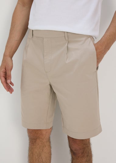 Stone Pleated Chino Shorts