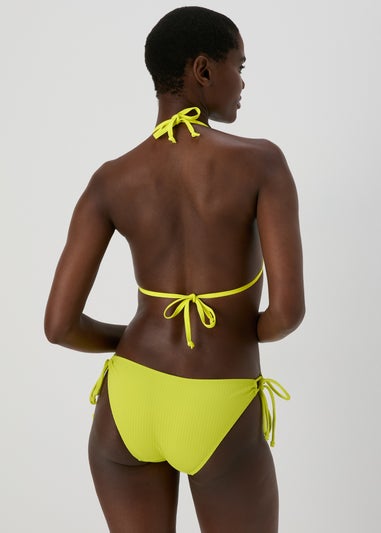 Lime Triangle Ribbed Bikini Top