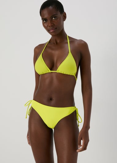 Lime Triangle Ribbed Bikini Briefs