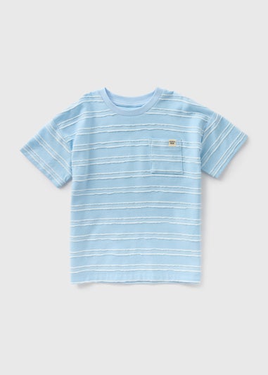 Boys Blue Stripe Textured T-Shirt (1-7yrs)