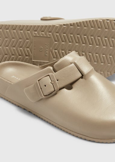 Taupe Close Toe Footbed Sandals