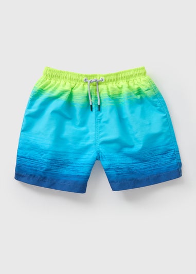 Boys Blue Ombre Swim Shorts (7-11yrs)