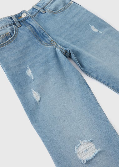 Girls Light Wash Distressed Detail Jeans (7-15yrs)