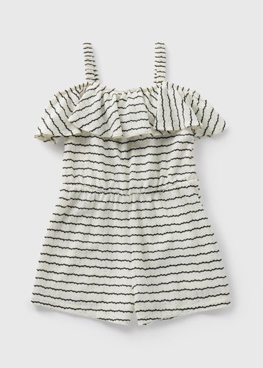 Girls Cream Mono Crinkle Playsuit (7-13yrs)