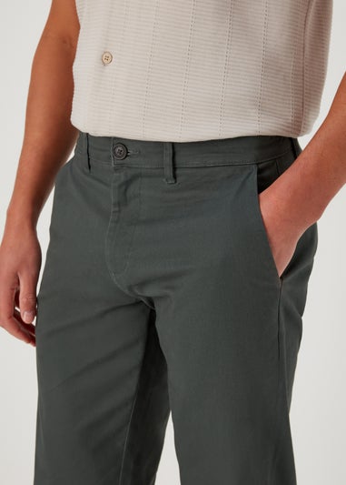 Teal Straight Fit Stretch Chinos
