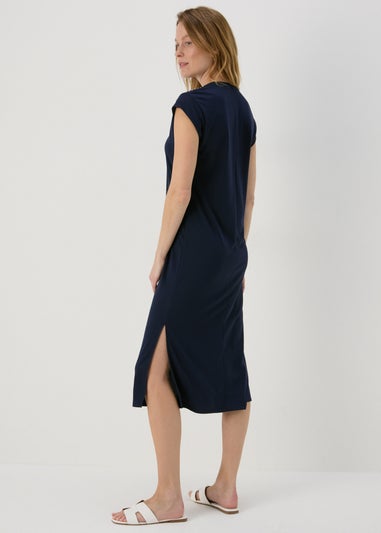 Et Vous Navy Jersey Midi Dress