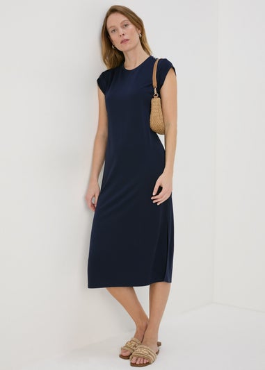 Et Vous Navy Jersey Midi Dress