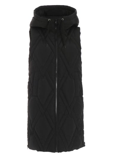 Quiz Black Padded Hooded Gilet