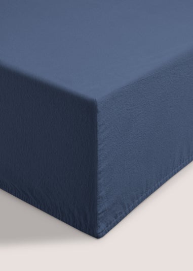 Navy Cotton Deep Fitted Bed Sheet (180 Thread Count)