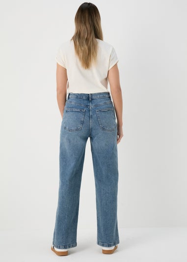 Mid Wash Wide Leg Jeans