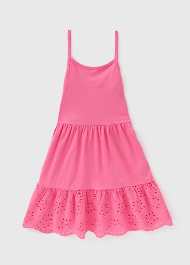 Girls Pink Strappy Jersey Dress (7-13yrs)