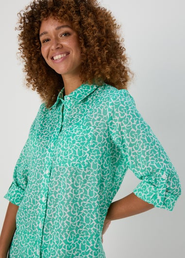 Turquoise Printed Shirt