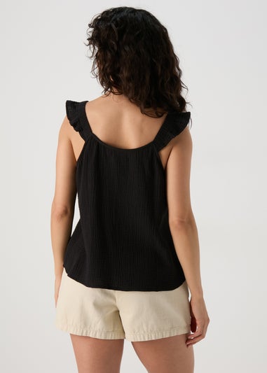 Black Double Cloth Cami Top