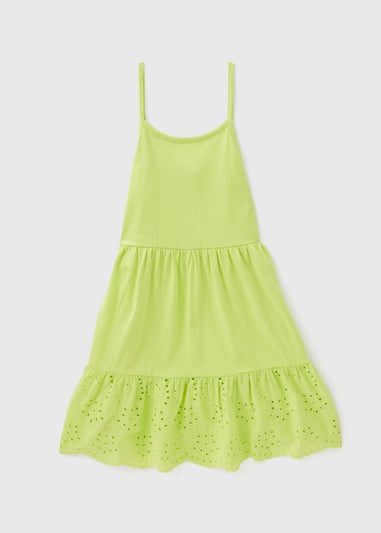 Girls Green Strappy Jersey Dress (7-13yrs)