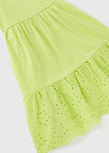 Girls Green Strappy Jersey Dress (7-13yrs)