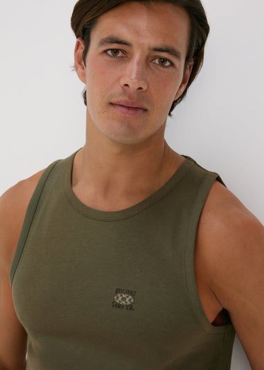 Khaki Jersey Ringer Vest