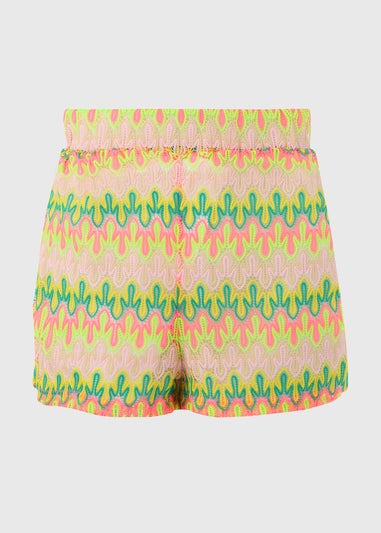 Multicolour Crochet Co Ord Shorts
