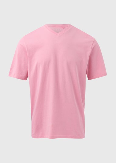 Pale Pink V Neck T-Shirt