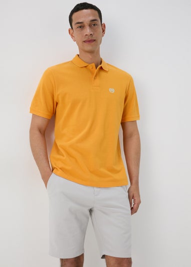 Orange Solid Polo Shirt