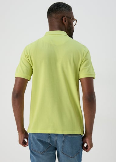 Lime Green Solid Polo Shirt