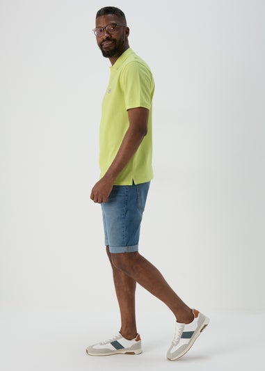 Lime Green Solid Polo Shirt