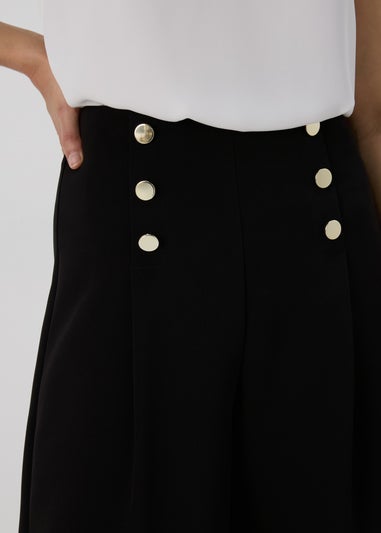 Black Button Front Trousers