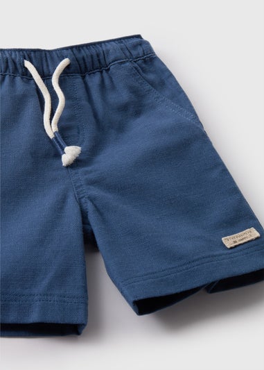 Boys Navy Textured Woven Shorts (1-7yrs)