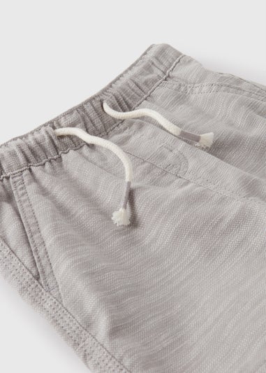 Boys Grey Woven Texture Shorts (1-7yrs)