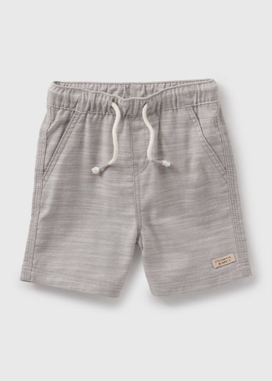 Boys Grey Woven Texture Shorts (1-7yrs)