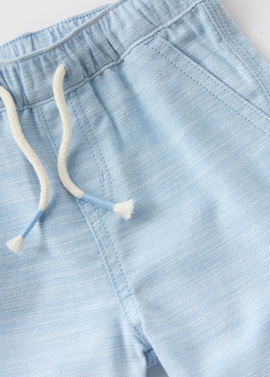 Boys Blue Plain Woven Shorts (1-7yrs)