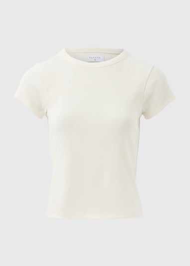Ivory Ribbed T-Shirt