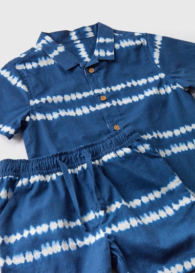 Boys Blue Tie Dye Shirt & Shorts Set (1-7yrs)