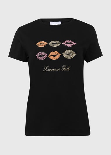 Black Lips Slogan T-Shirt