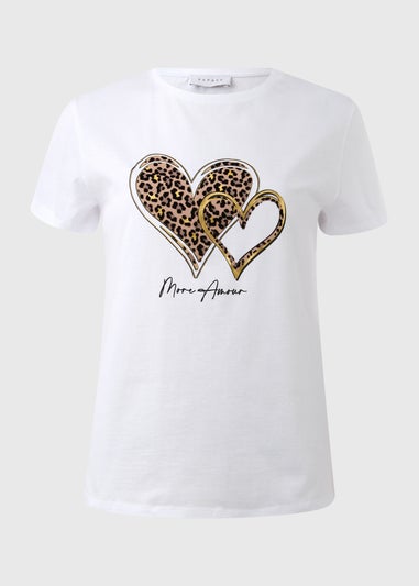 White Double Heart T-Shirt