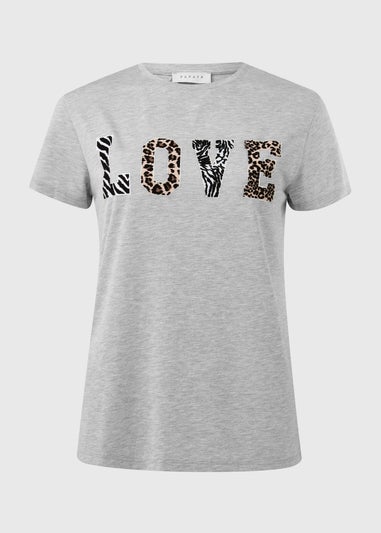 Grey Leopard Love T-Shirt