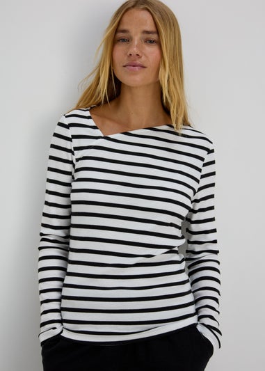 Monochrome Cut Out Long Sleeve Top