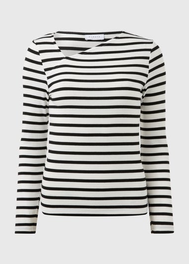 Monochrome Cut Out Long Sleeve Top