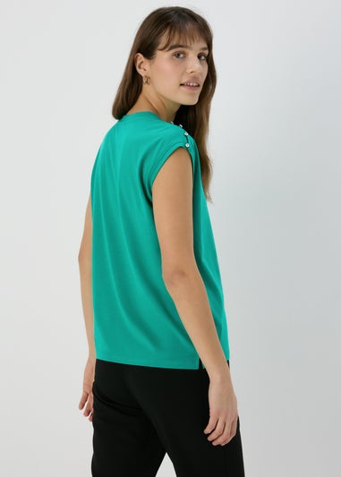 Et Vous Green Stud Detail T-Shirt