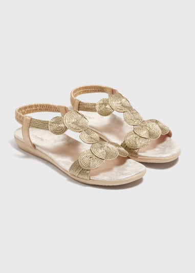 Gold Plaited Sandals