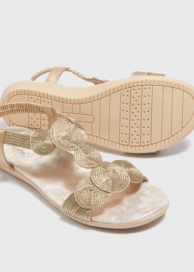 Gold Plaited Sandals