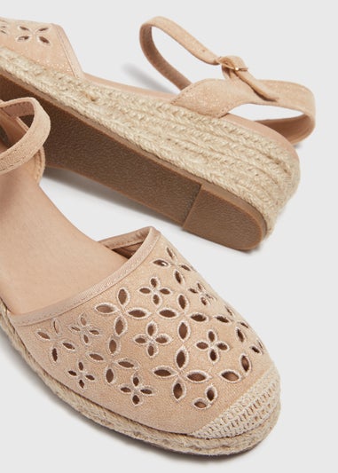 Cream Closed Toe Espadrille Sandals