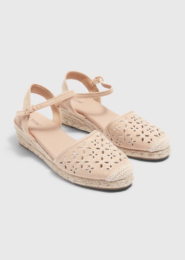 Cream Closed Toe Espadrille Sandals