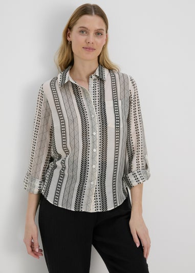 Beige Aztec Cotton Shirt