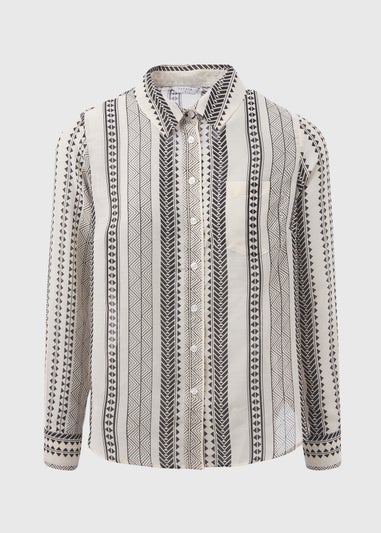 Beige Aztec Cotton Shirt