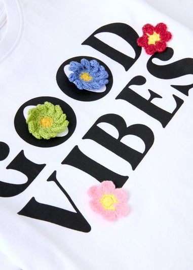 Girls Whites Good Vibes T-Shirt (7-13yrs)