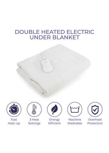 Double Heated Under Blanket with Overheat Protection White